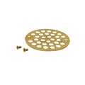 Westbrass 4" O.D. Shower Strainer Cover Plastic-Oddities Style in Polished Brass D3192-03